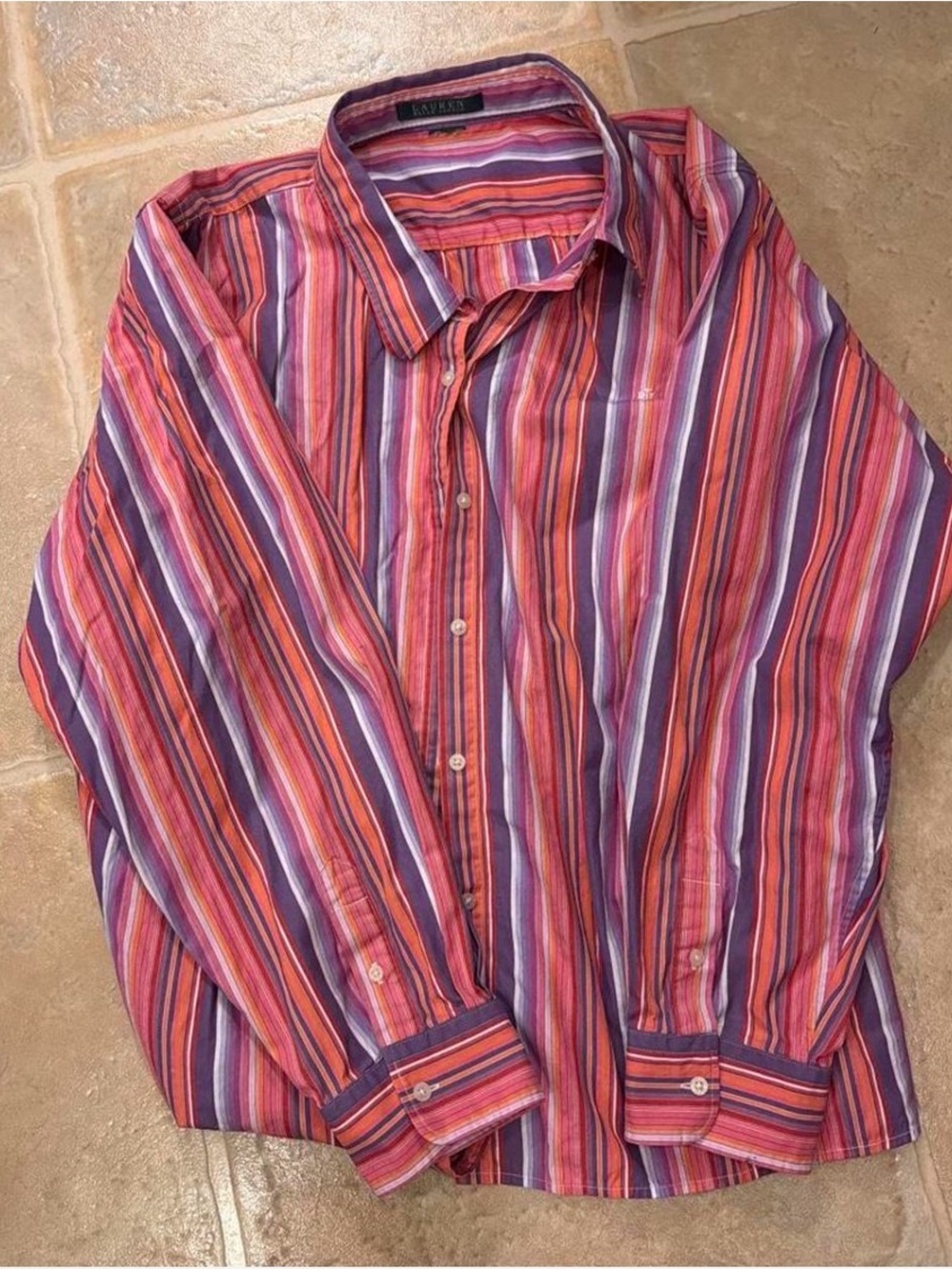 Ralph Lauren Multicolor Striped Button-Down Shirt - Pink & Purple